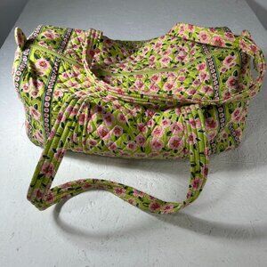 Maggi B Large Duffle Bag Travel French Country Pink Green Floral Mosaic Ganz